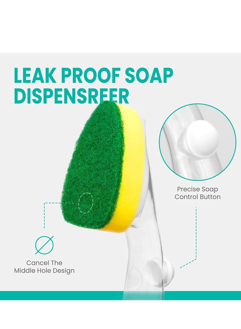 مجموعة فرش غسيل أطباق متينة (6 قطع) مع مقابض وموزع صابون - Image 2